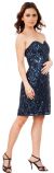 Strapless Beaded Short Formal Prom Homecoming Dress in Navy